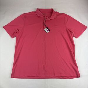Bobby Jones X-H20 Golf Polo Men XL Pink Short Sleeve 1/4 Button Shirt Preppy NEW